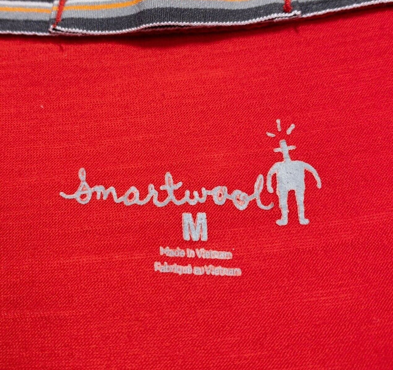 SmartWool T-Shirt Men's Medium Merino Wool Solid Red Crew Short Sleeve Hiking