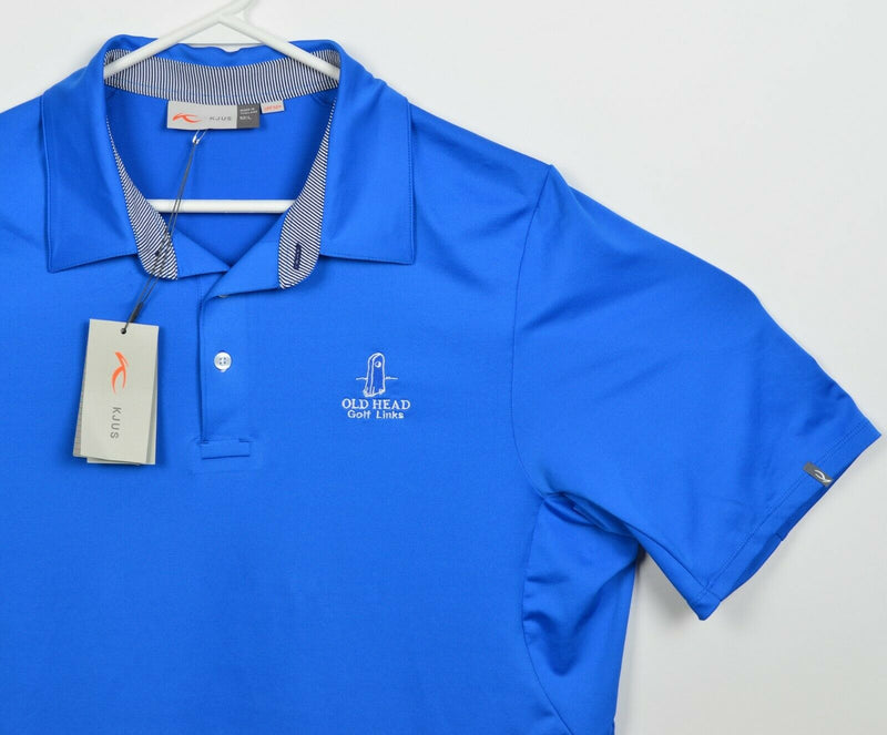 KJUS Men's Large/52 Solid Blue UPF 50+ Golf Soren Polo Shirt Old Head Ireland