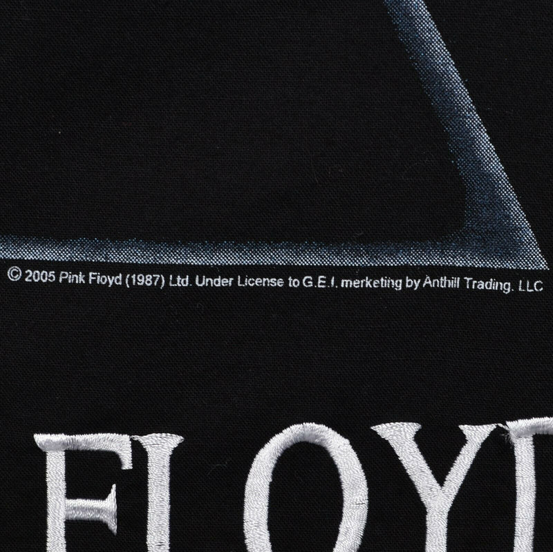 Pink Floyd Men's Large Dark Side of the Moon Black White Button-Front Shirt