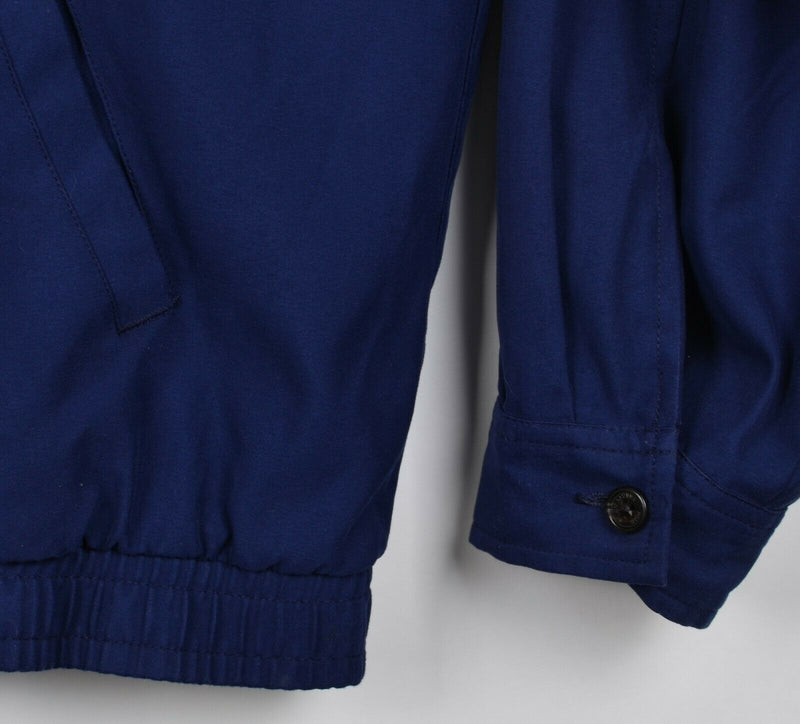 Polo Ralph Lauren Men's Large Navy Blue Flannel Lined Bomber Harrington Jacket