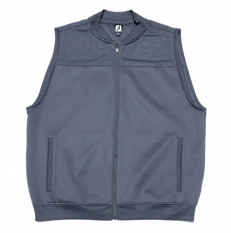 FootJoy Golf Vest Men's 2XL Full Zip Knit Solid Gray Polyester Wicking Stretch