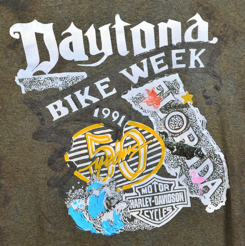 Daytona Bike Week 1991 Adult Large? Harley-Davidson Florida Graphic T-Shirt