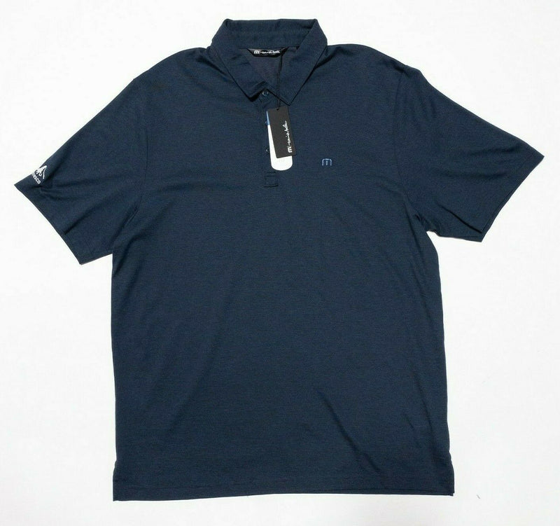 Travis Mathew XL Polo Men's Golf Shirt The Zinna Blue Indigo Black Prestige 77