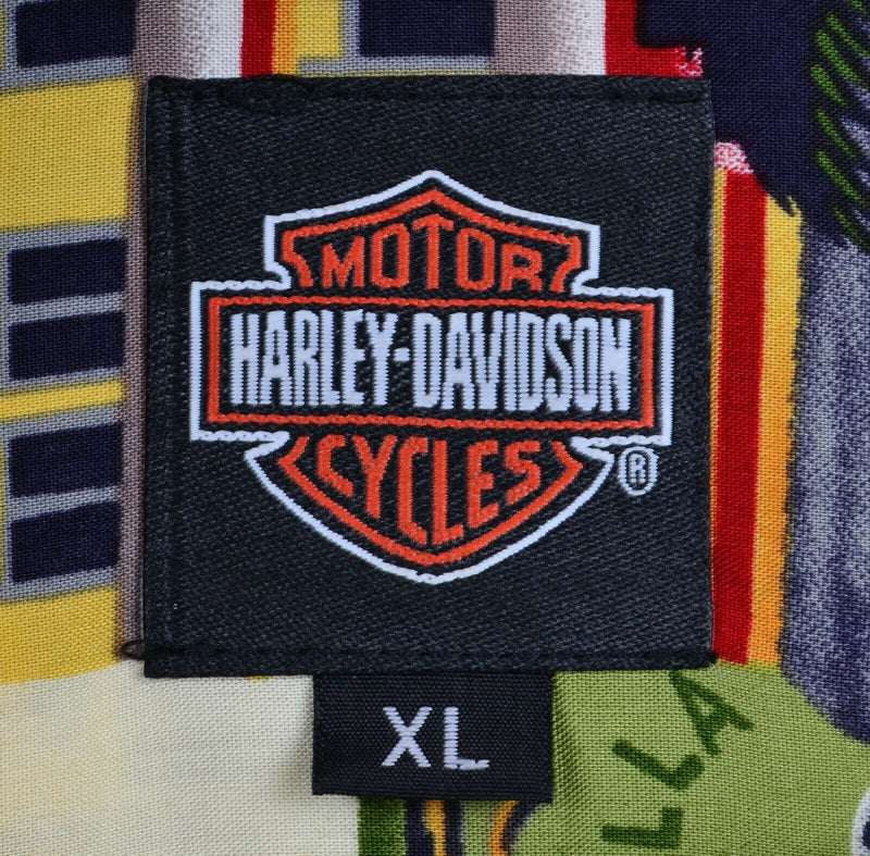 Vtg Harley Davidson Men's Sz XL Tori Richard 100% Viscose Graphic Hawaiian Shirt