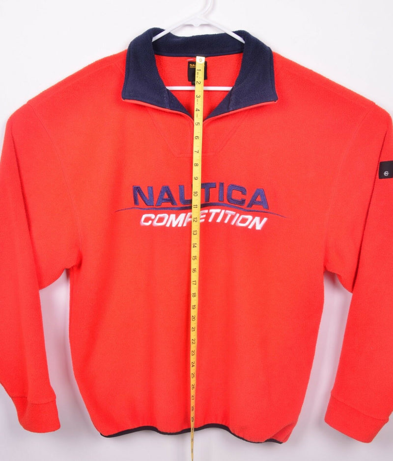 Vtg 90s Nautica Competition Men's Sz 2XL Orange Fleece 1/4 Zip Pullover Jacket