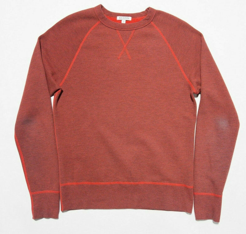 Gustin Men's Small Solid Orange/Red Crew Neck Pullover Fleece Sweatshirt