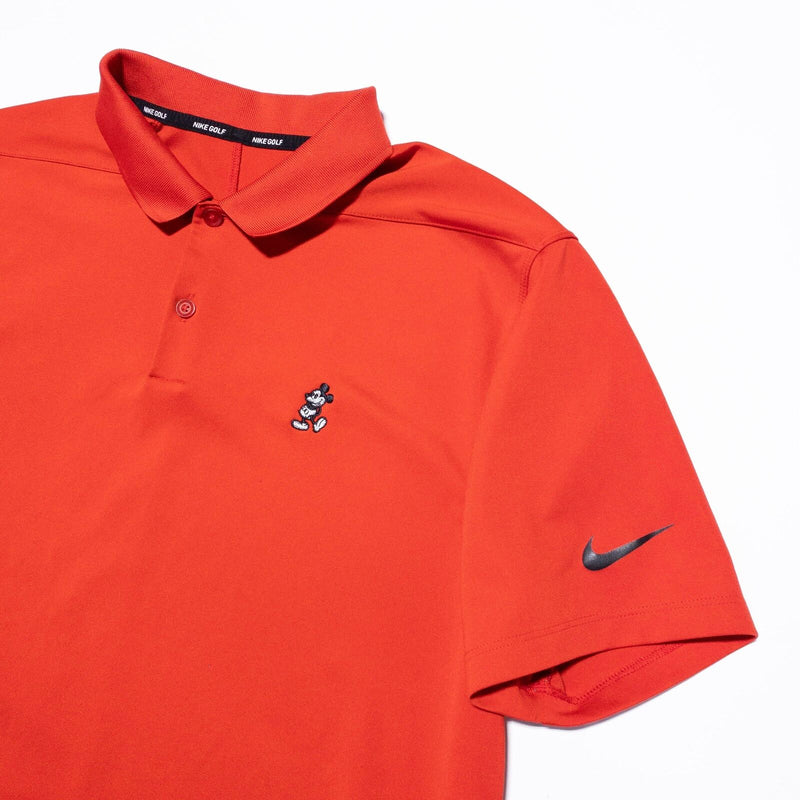 Nike Disney Mickey Mouse Golf Shirt Men's Medium Red Wicking Stretch Dri-Fit