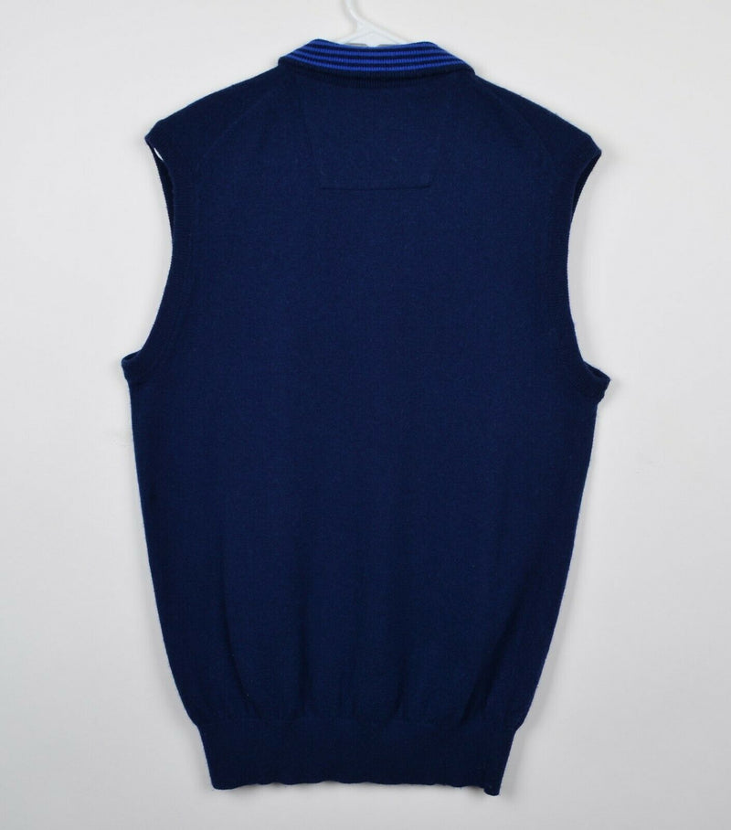 Southern Tide Men's Small 1/4 Zip Wool Alpaca Blend Navy Blue Sweater Vest