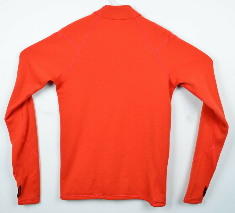 QOR Men's Medium Merino Wool Blend Polartec Orange Half-Zip Base Layer Top