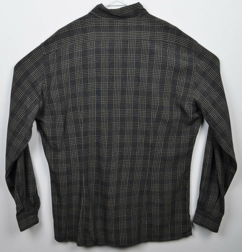 Giorgio Armani Le Collezioni Men's 17.5/44 (XL) Gray Plaid Viscose Italy Shirt