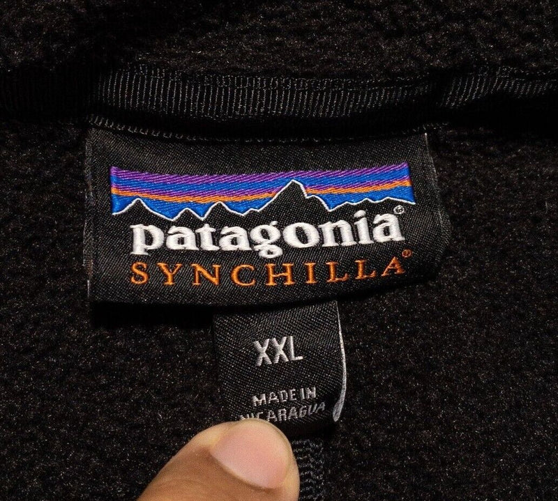 Patagonia Synchilla Fleece Jacket Men's 2XL Black Full Zip Louisville Medicine