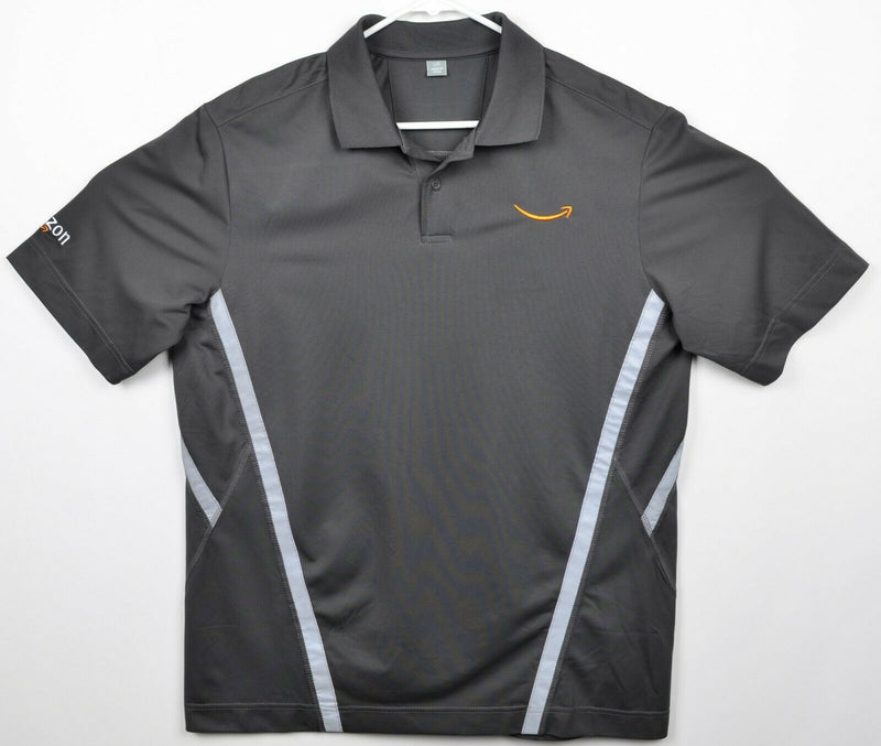 Amazon Men's Sz Large Delivery Driver Uniform Reflective Gray Polo Shirt
