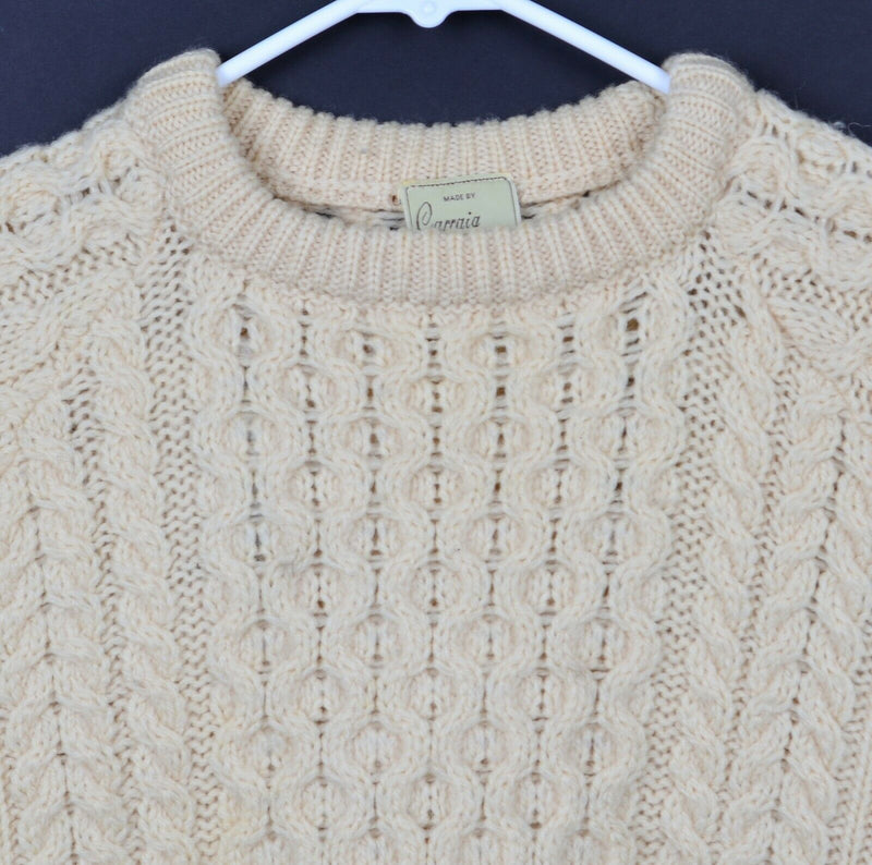 Carraig Donn Women's 44 (Large) Irish Fisherman Aran Cable-Knit Wool Sweater