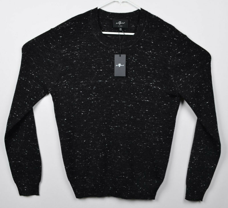 7 For All Mankind Men's Sz Medium Black Speckle Crewneck Pullover Sweater NWT