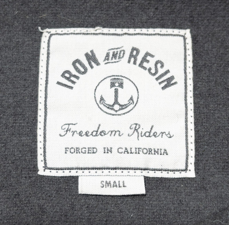 Iron and Resin Jacket Men's Small Freedom Riders Wool Shirt Full Zip Gray USA