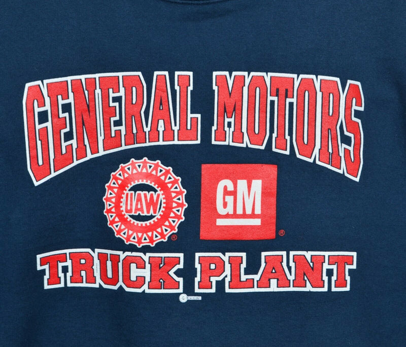 Vtg 90s Union Men's Sz Small General Motors Truck Plant USA Blue UAW Sweatshirt