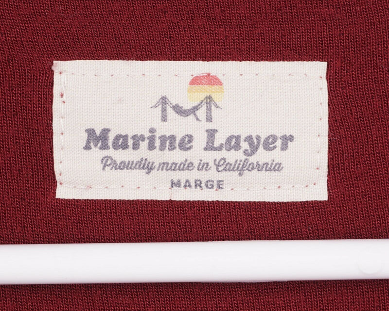 Marine Layer Men's Marge (M/L) Red Striped Henley Collar Rayon Blend Sweatshirt
