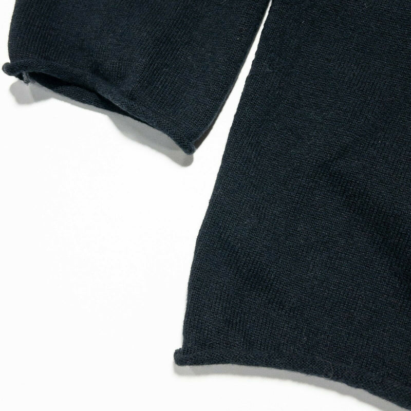 Carbon 2 Cobalt Men's XL Cotton Cashmere Blend Black Gray Exposed Stitch Sweater