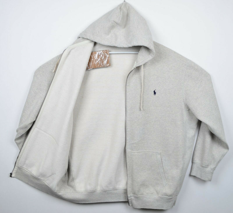 Polo Ralph Lauren Men's 3XLT Tall Full Zip Heather Gray Hooded Sweatshirt