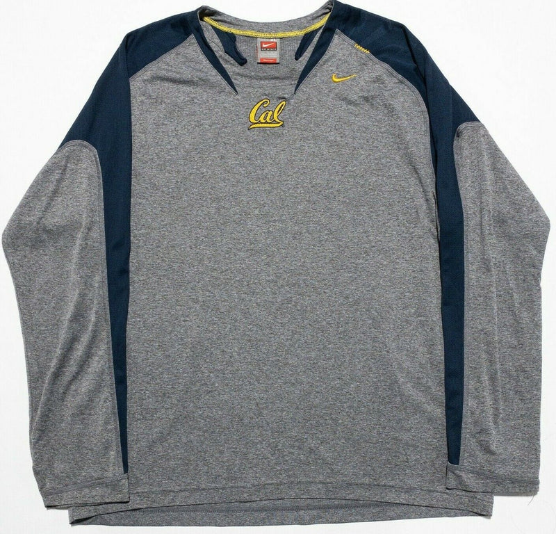 Cal Berkeley Shirt Men's XL Nike Team Fit Dry Heather Gray Warm-Up Pullover