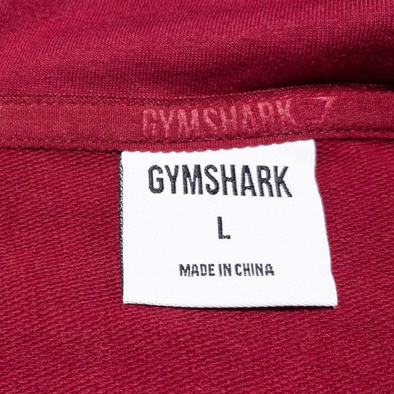 Gymshark Hoodie Men's Large Full Zip Sweatshirt Wicking Stretch Red Athletic