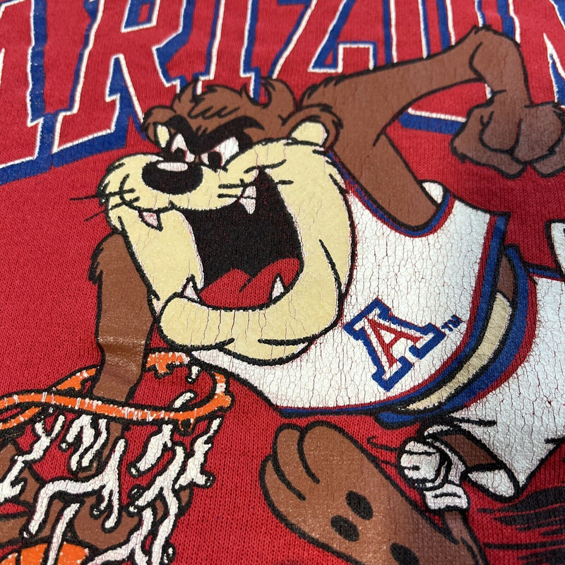 Arizona Wildcats Basketball Taz Tasmanian Devil 90s Artex Sweatshirt Men's Large