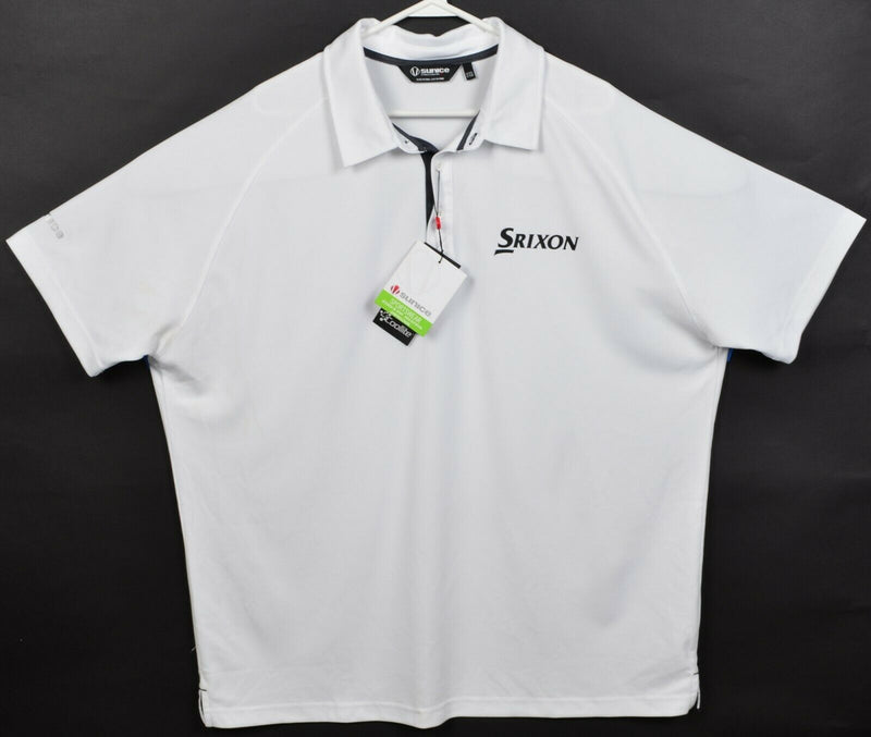 Sunice Golf Men's 2XL Srixon Tour Solid White Wicking Coollite Polo Shirt