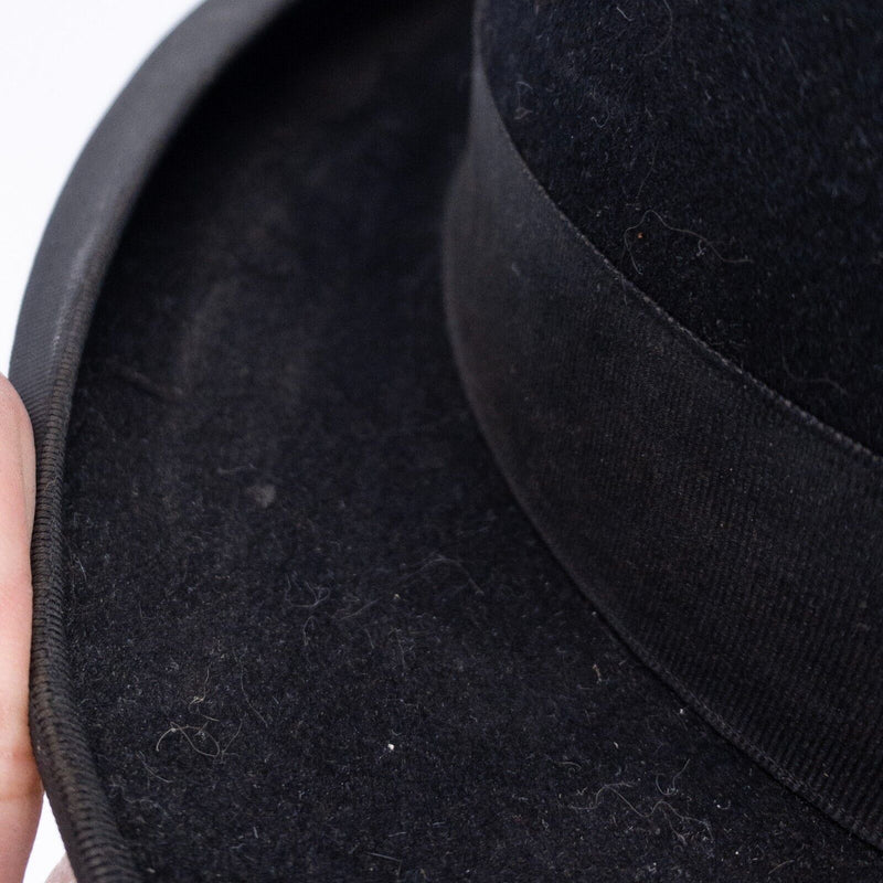Vintage Stetson Bowler Hat Men's Fits 7 Black Felt Derby John B. Stetson Box