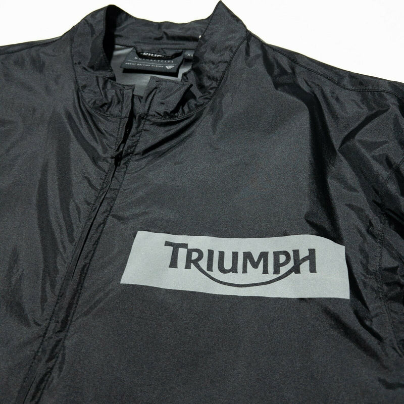 Triumph Motorcycles Rain Jacket Biker Riding Black Reflective Men's XL