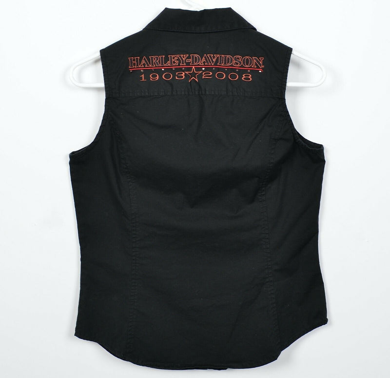 Harley-Davidson Women's Small 105th Anniversary Sleeveless Black Biker Shirt