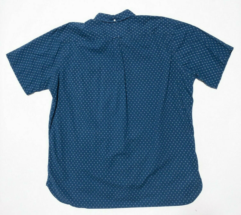 Polo Ralph Lauren 2XLT Short Sleeve Shirt Men Blue Diamond Geometric Button-Down