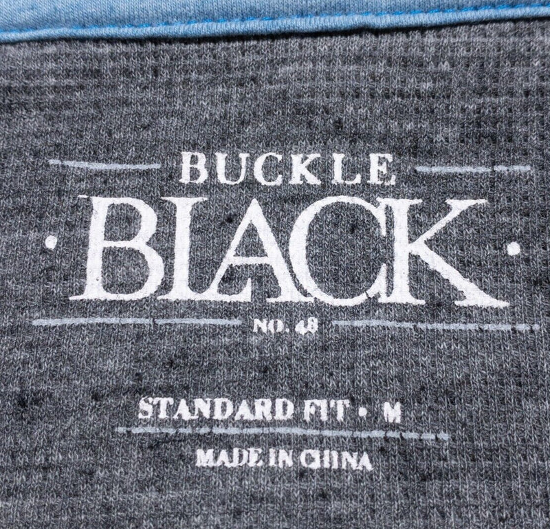 Buckle Black Hoodie Men's Medium Standard Fit Full Zip gray Blue Distressed