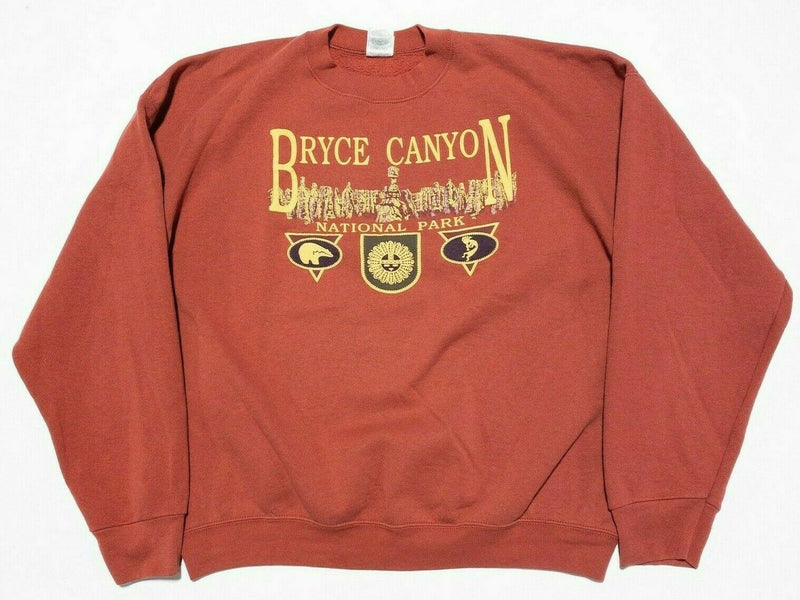 Vintage 90s Bryce Canyon National Park Utah Red Crew Sweatshirt Men's 2XL