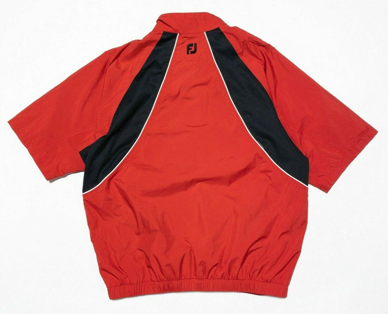 FootJoy DryJoys Jacket Men's Large Golf Half-Zip Red Short Sleeve Windshirt