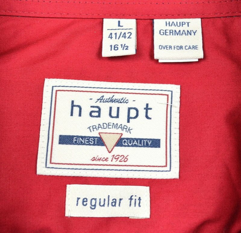 Haupt Germany Men's Sz Large Flip Cuff Gray Striped Button-Front Shirt