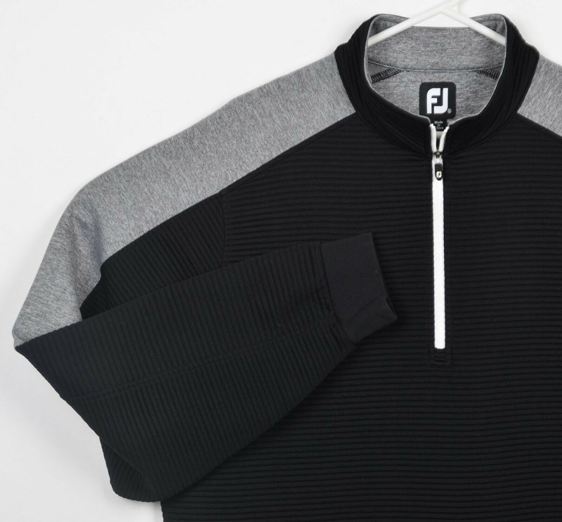 FootJoy Men's XL 1/4 Zip Black Ribbed Pullover FJ Performance Golf Jacket