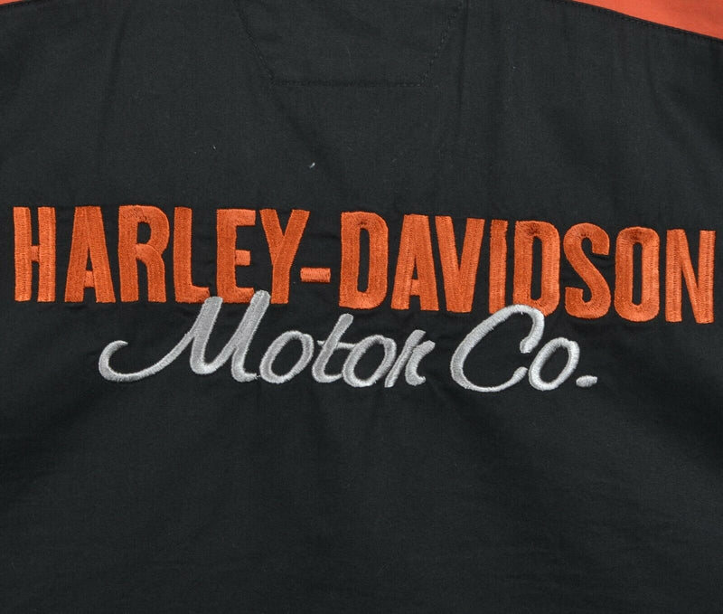 Harley-Davidson Men's Large Staff Black Orange Garage Mechanic Biker Buell Shirt