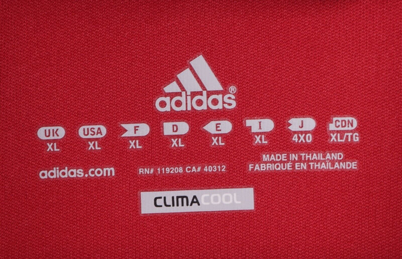 Chicago Fire Men's Sz XL Adidas ClimaCool Red Blue Quaker Mesh Soccer Jersey