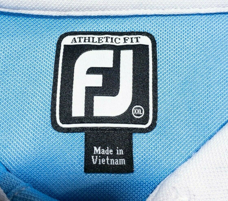 FootJoy Golf Shirt 2XL Athletic Fit Men's Polo Blue Wicking Stretch Performance