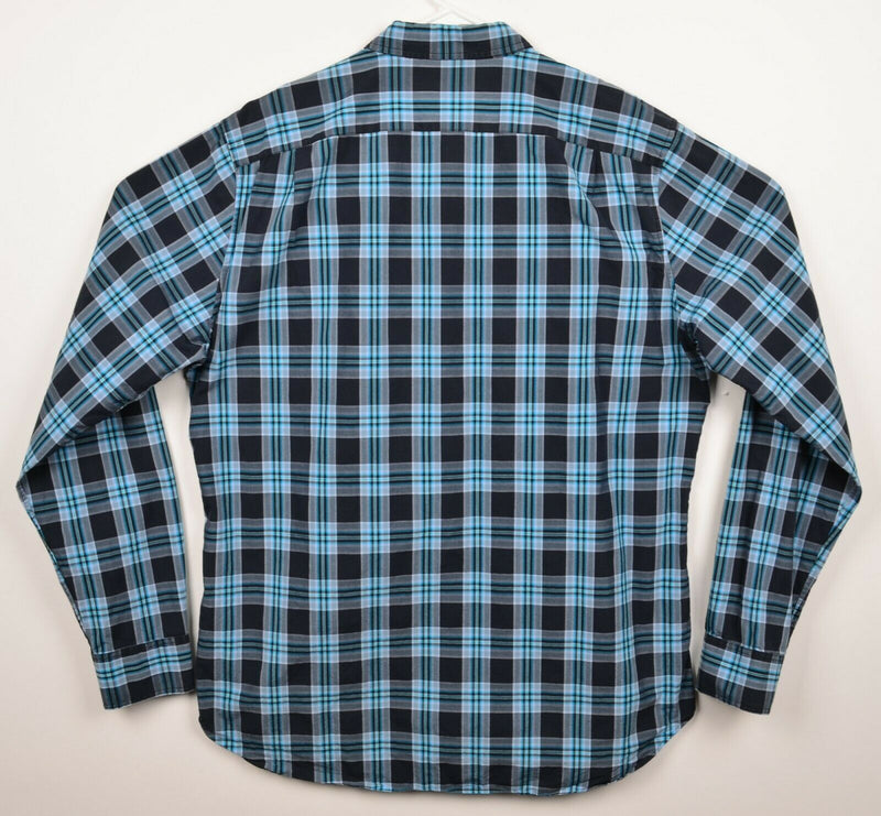 Bonobos Men's XL Long Slim Fit Blue Plaid Long Sleeve Button-Down Shirt