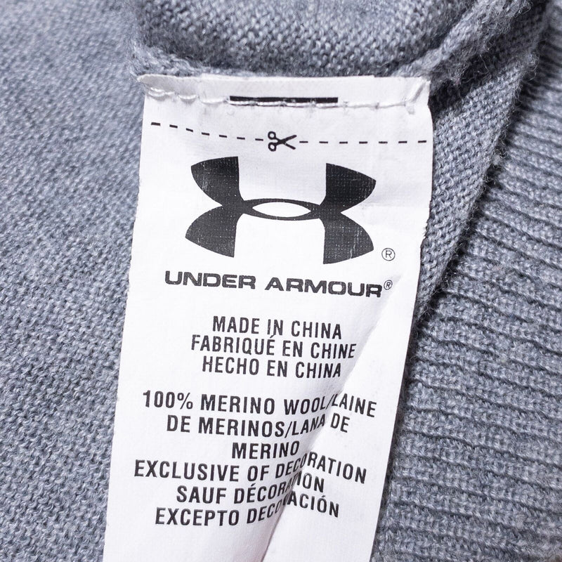 Under Armour Cardigan Sweater Men's Large Merino Wool Button-Up Gray Knit