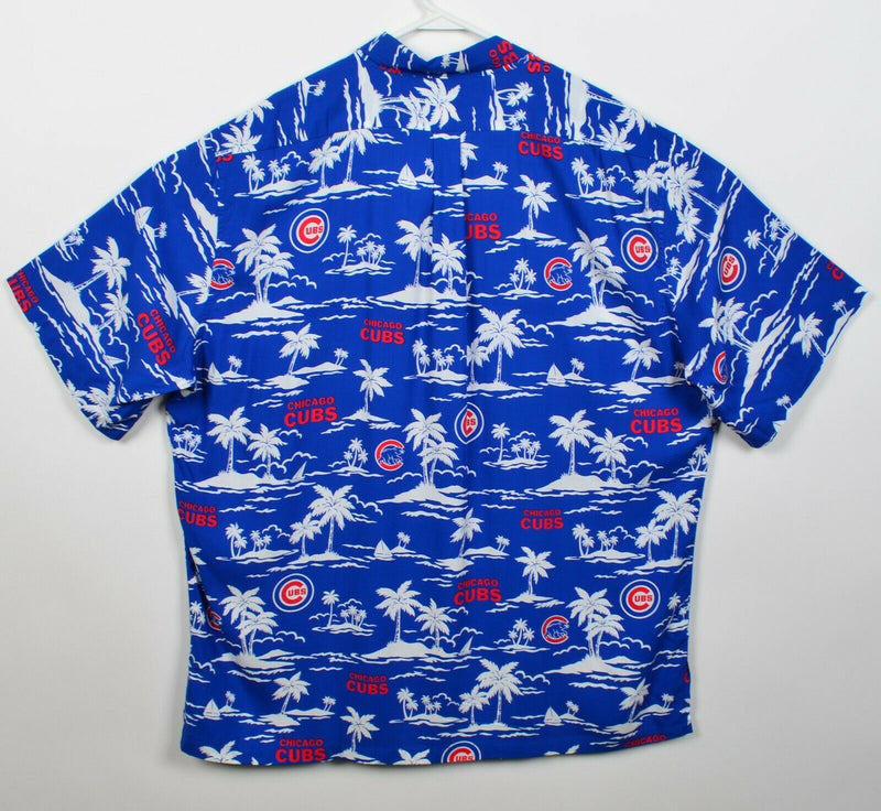 Chicago Cubs Men's 2XL Reyn Spooner Blue Floral Rayon Baseball Hawaiian Shirt