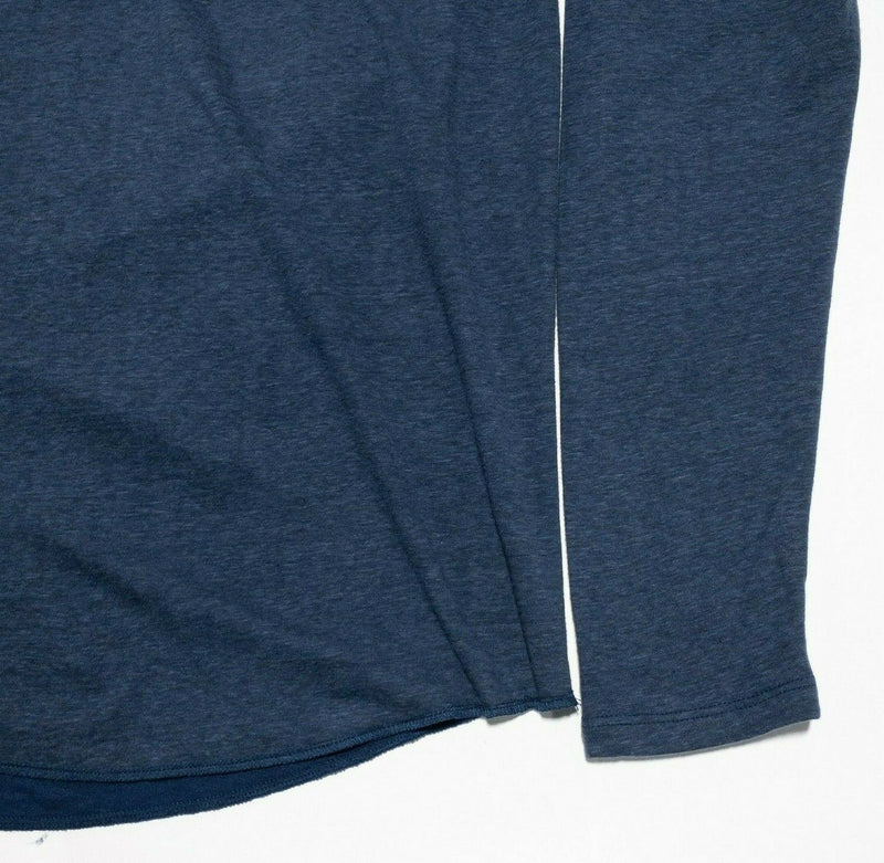 Marine Layer Long Sleeve Double Layer T-Shirt Crewneck Blue Rayon Blend Men L/XL