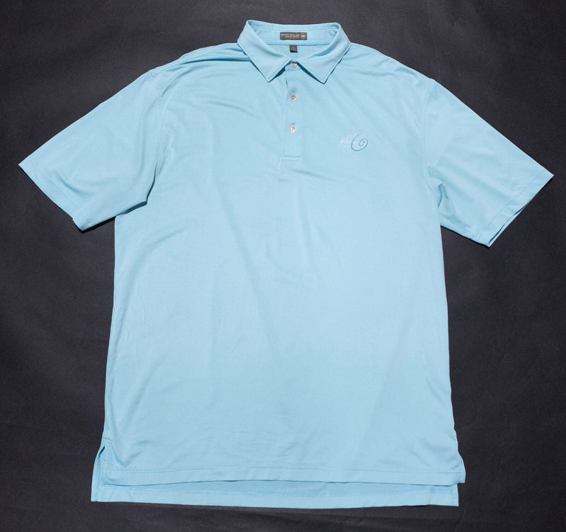 Peter Millar Summer Comfort Polo Large Men's Shirt Blue Whisper Rock Scottsdale