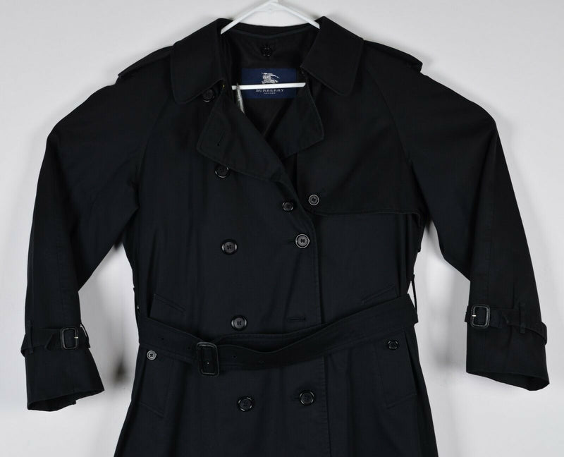 Burberry Women's 10P Wool Camelhair Removable Liner Nova Check Black Trench Coat