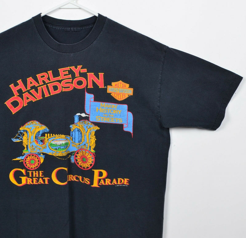 Vintage 1992 Harley-Davidson Men's XL? Great Circus Parade Graphic T-Shirt