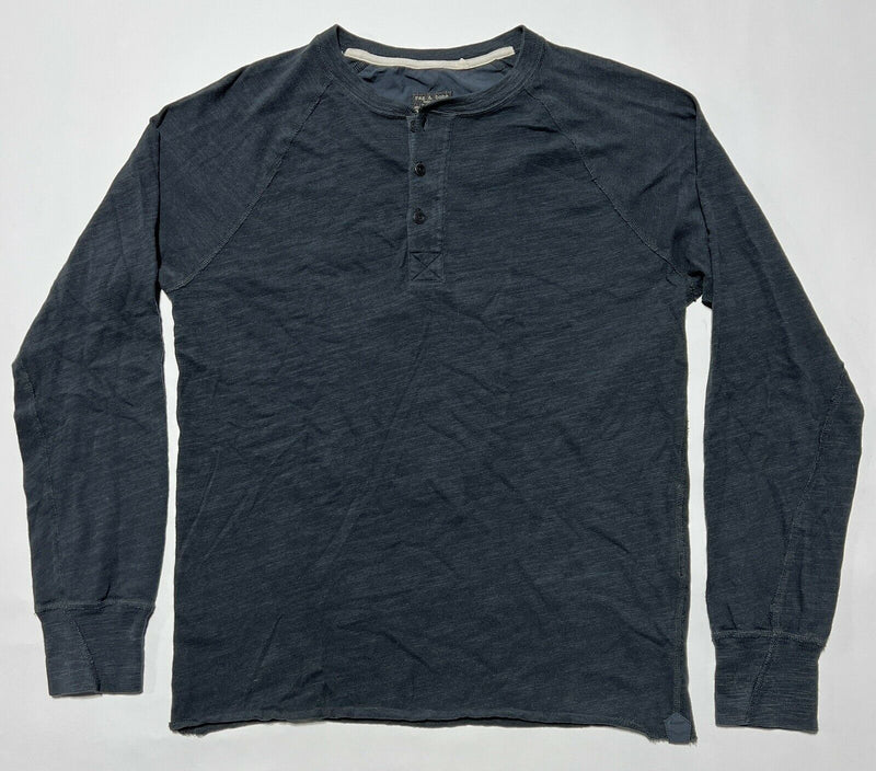 Rag & Bone Men's Large Henley Collar Dark Gray Standard Issue Thermal Shirt