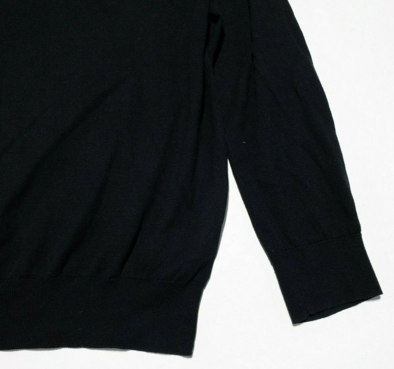 Polo Ralph Lauren V-Neck Sweater Lightweight Black Pima Cotton Men's 2XL