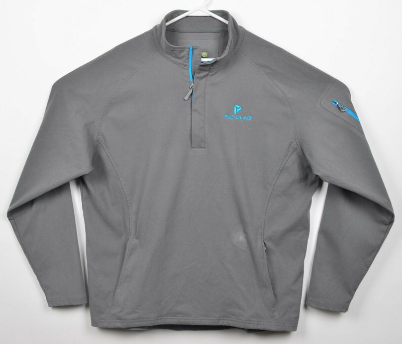 Peter Millar Wind Men's XL Suede Gray 1/4 Zip E4 Crown Sport Golf Jacket