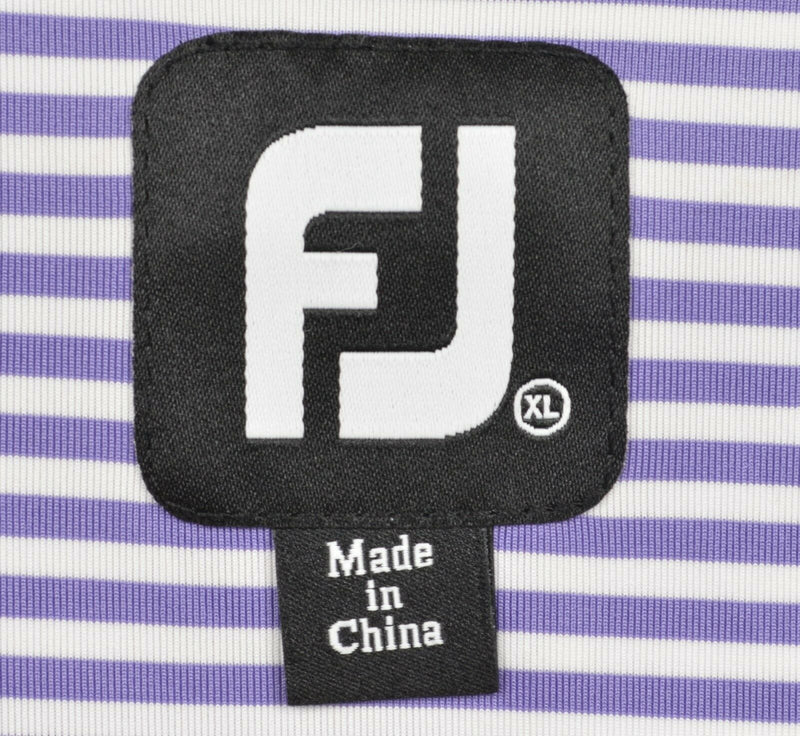 FootJoy Men's XL Purple White Striped Wild Rock FJ Golf Performance Polo Shirt